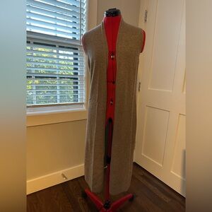 Nanette Lepore Beige Cashmere Sleeveless Duster, Size XS